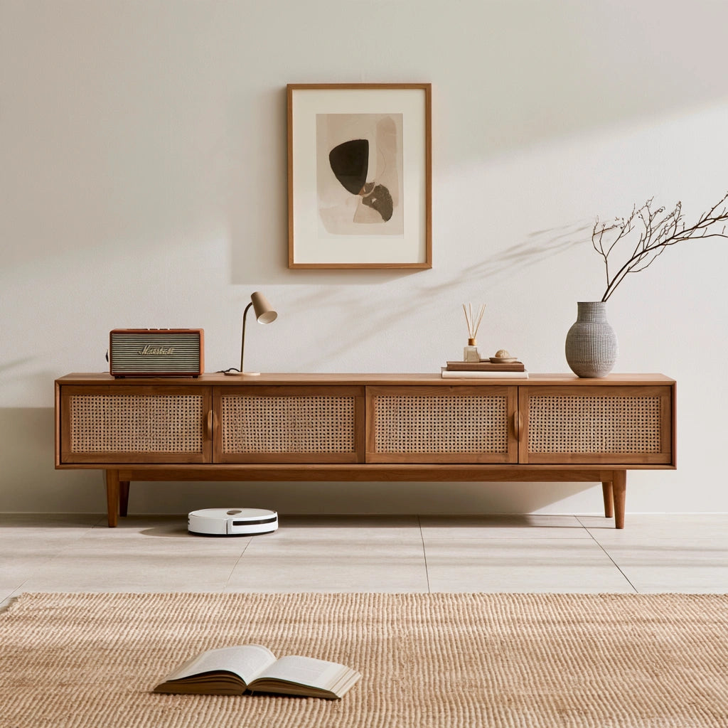 Moderner TV-Schrank, aus Holz, Farbe: hellbraun