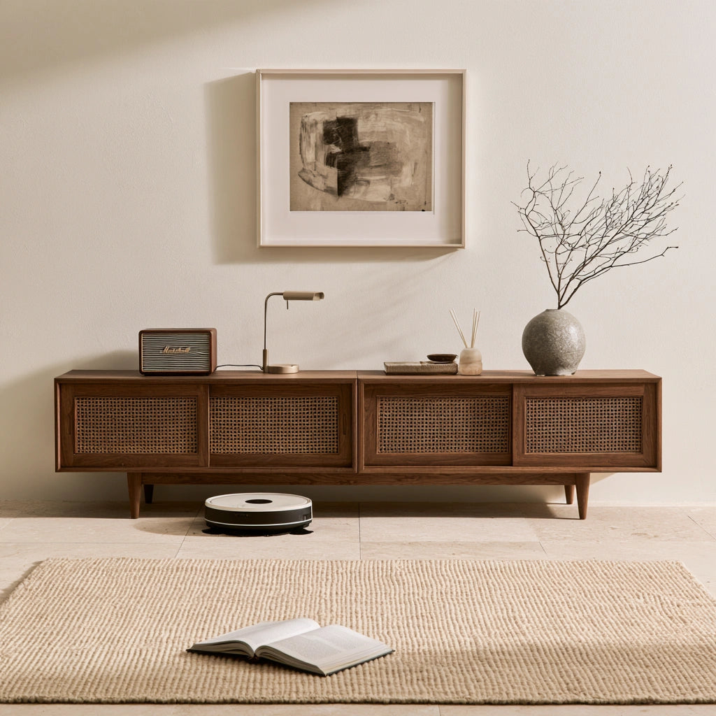 Moderner TV-Schrank, aus Holz, Farbe: hellbraun