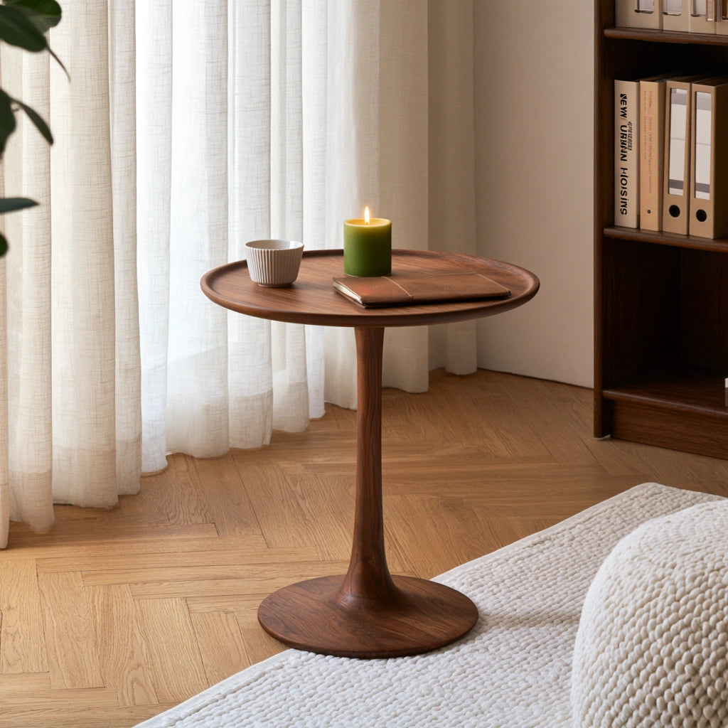 Moderner Beistelltisch, aus Holz, Farbe: braun