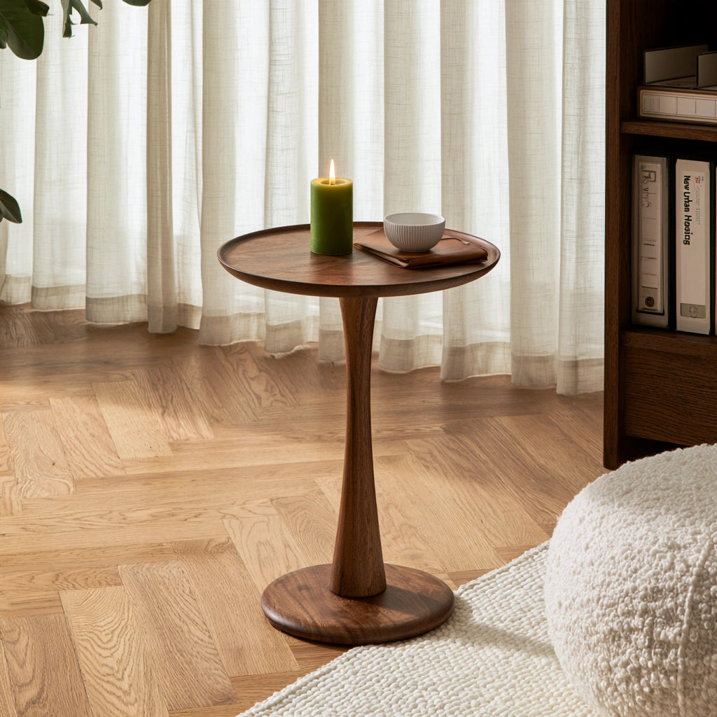 Moderner Beistelltisch, aus Holz, Farbe: braun